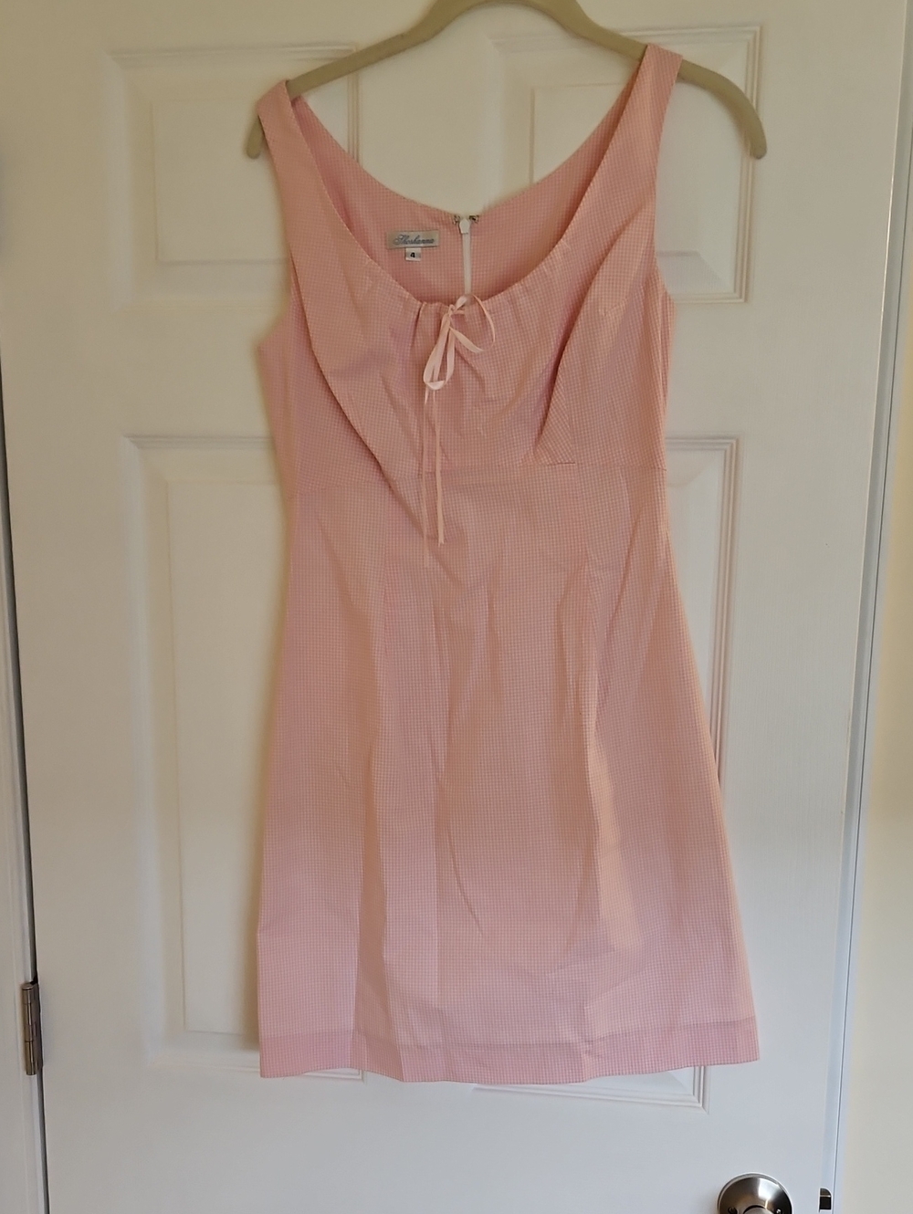 Shoshanna Pale Pink Gingham Dress Label